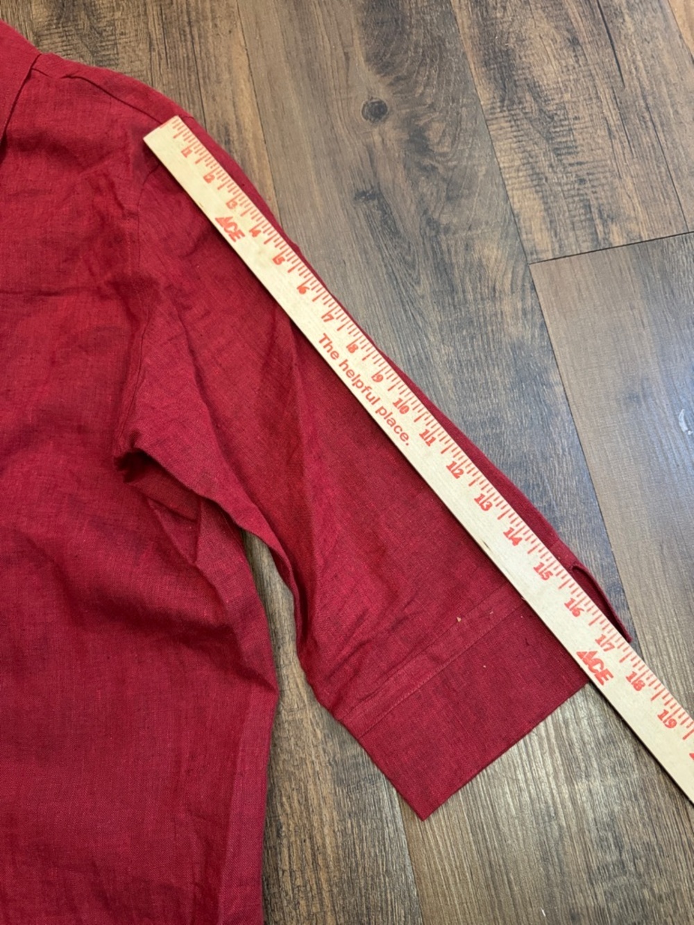 dressbarn burgundy 100% Linen-Blend Button Down Shirt - Picture 8 of 10